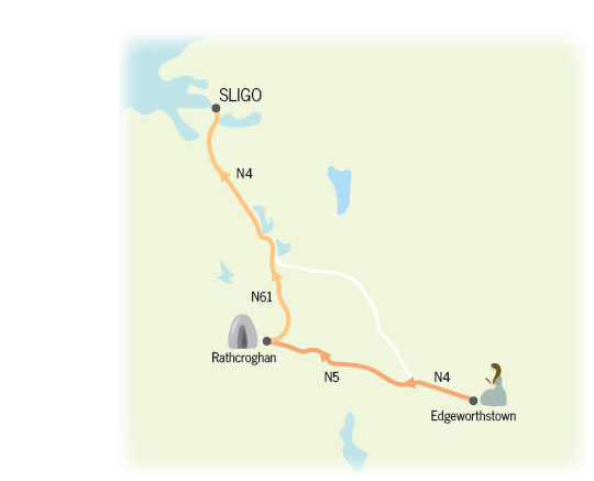 Day 1 route from Edgeworthstown to Rathcroghan